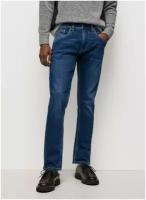 Джинсы Pepe Jeans, прямой силуэт, средняя посадка, стрейч, размер 34, синий