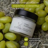 Лемонграсс и Виноград/Lemongrass and Grape 100ml / Ароматическая свеча из кокосового воска с деревянным фитилем