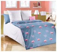 Баркас Постельное Белье «Ванильное небо» с фламинго 1,5-спальное Перкаль
