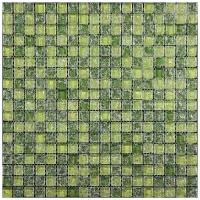 Стеклянная мозаичная плитка Natural Mosaic ICE-06 зеленый квадрат глянцевый