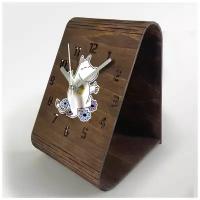 Настольные часы из дерева, цвет венге, яркий рисунок moomin (муми тролли, Мама) - 448