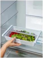 Полка раздвижная подвесная для кухни, набор 4шт / органайзер для холодильника пластиковый в шкаф / контейнер пищевой