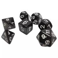 Набор ZVEZDA из 7 черных игровых кубиков для ролевых игр