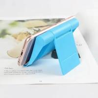 Подставка для телефона настольная цвет голубой / держатель для мобильника, планшета, стойка на стол для смартфона Android/iphone/Xiaomi/Samsung