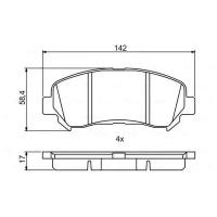 Дисковые тормозные колодки передние BOSCH 0986494501 (4 шт.)