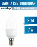 Smartbuy свеча C37 E14 7W(550lm) 6000K 6K матовая пластик SBL-C37-07-60K-E14 (арт. 663675)