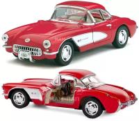 Машинка металлическая Kinsmart 1:34 1957 Chevrolet Corvette KT5316D инерционная / Красный