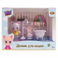 Игровой набор ABtoys Уютный дом Домик для кошки малый. Ванная комната PT-01310