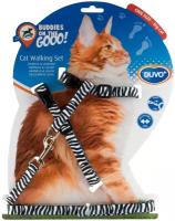 Комплект DUVO+ Big Cat Walking Set (поводок + шлейка) тигровый/черно-белый