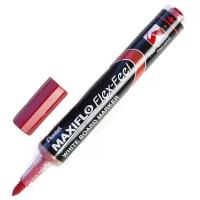 Маркер для досок Pentel Maxiflo Flex-Feel гибкий наконечник, красный, 1.0-5.0мм