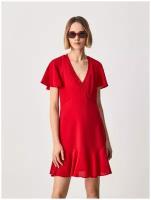 Платье Pepe Jeans, повседневное, полуприлегающее, до колена, размер L, красный