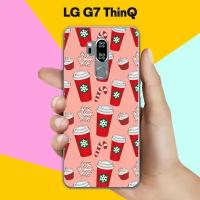 Силиконовый чехол на LG G7 ThinQ Узор из стаканов / для ЛДжи Джи 7 СинКу