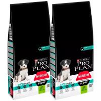 PRO PLAN OPTIDIGEST PUPPY MEDIUM SENSITIVE DIGESTION для щенков средних пород с чувствительным пищеварением с ягненком и рисом (12 + 12 кг)