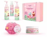 Подарочный набор детской косметики по уходу за телом Glowgirl Розовая Вишня (5 предметов). ЭКО продукт. GLG-вишня
