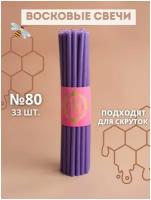 Свечи восковые фиолетовые эзотерические №80, 33 шт
