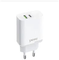 Зарядное устройство Pero TC05 PD 18W + USB-A Fast Charge White TC05WHPD