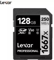 Карта памяти LEXAR Professional 1667x SDXC UHS-2 U3 V60 128 ГБ