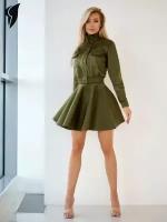 Юбка Bona Fashion: Suede Skirt, хаки, S
