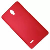 Чехол для Huawei Ascend G700 задняя крышка пластик ребристый <красный>