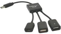 Адаптер USB2.0 Cm-microBf + 2Af KS-319 с поддержкой OTG насадка на microUSB кабель