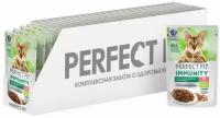 Perfect Fit Immunity влажный корм для иммунитета кошек, говядина в желе и семена льна (28 шт в уп), 75 гр