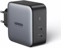 Сетевое зарядное устройство UGREEN CD254 Wall Charger 2 x USB Type-C 100W Power Delivery серое (50327)