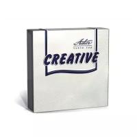 Салфетки ASTER Creative 3 слоя, 24х24 белые 20шт/уп, 2 уп