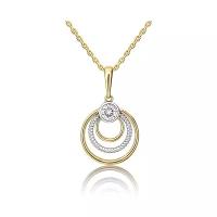 PLATINA jewelry Подвеска из комбинированного золота с Swarovski Zirconia 03-3078-00-501-1121-38