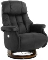 Кресло реклайнер «Relax Lux Electro» черное нубук