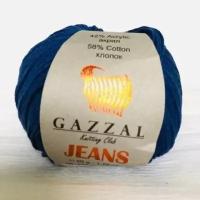 Пряжа полухлопок Gazzal Jeans/Газзал Джинс - темно-синий N 1134, 1 шт, 58% хлопок, 42% акрил, 170м/50гр, для вязания игрушек, одежды и сумок