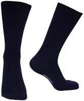 Высокие носки с узкими рельефными полосками по всей длине (синий / 39-42)