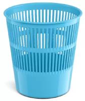 Корзина для бумаг и мусора ErichKrause Pastel, 9 литров, пластик, сетчатая, голубая