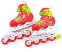 Раздвижные коньки-ролики MOBILE KID Uni Skate (2 в 1), размер L (35-38), красно-зелёный