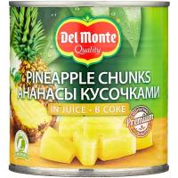 Консервированные ананасы Del Monte кусочки в соке, жестяная банка, 435 г, 1 шт