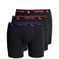 Комплект трусов Lunarable боксеры, размер 52-54, черный/синий/красный/оранжевый, 3 пары