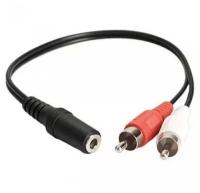 Переходник/адаптер jack 3.5 mm - 2 x RCA 0,15 м, черный