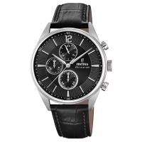 Наручные часы FESTINA Timeless Chrono, серебряный, черный