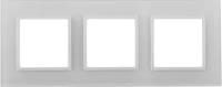 Рамка для розеток и выключателей ЭРА Elegance 14-5103-01 на 3 поста, стекло, Эра Elegance, белый+белый, 1шт