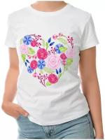 Женская футболка «цветочное сердце»
