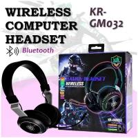 Игровые геймерские наушники с микрофоном HEADSET WIRELESS KR-GM / Беспроводная блютус компьютерная гарнитура