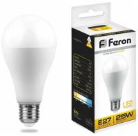Feron (10 шт.) Лампа светодиодная Feron E27 25W 2700K Шар Матовая LB-100 25790