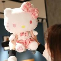 Мягкая игрушка Китти (Hello Kitty) в розовом клетчатом платье, 20 см