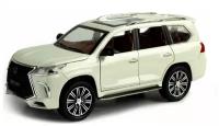 Машинка металлическая модель Лексус Lexus LX 570 1:24 21 см Белый, инерционная со световыми и звуковыми эффектами