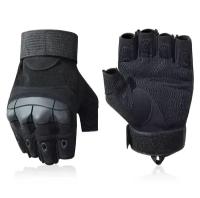 Тактические перчатки для мужчин Т04 без пальцев, для охоты, туризма и рыбалки, черный