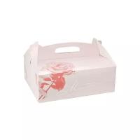 Коробка для пирожных PAPSTAR ДхШхВ 260х220х90 мм картон розовая 1 уп 15 шт