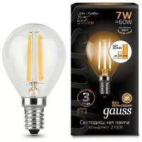 Gauss Filament Шар Globe E14 7W 2700K step dimmable 105801107-S