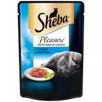 Влажный корм для кошек Sheba Pleasure, с лососем, с тунцом 85 г (кусочки в соусе)