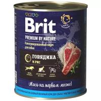Влажный корм для собак Brit Premium by Nature, говядина, с рисом