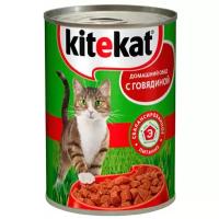 Влажный корм для кошек Kitekat Домашний обед, с говядиной 410 г (кусочки в соусе)
