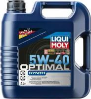 Масло моторное LIQUI-MOLY SAE 5W40 Optimal Synth 4 л 3926 синтетическое, бут